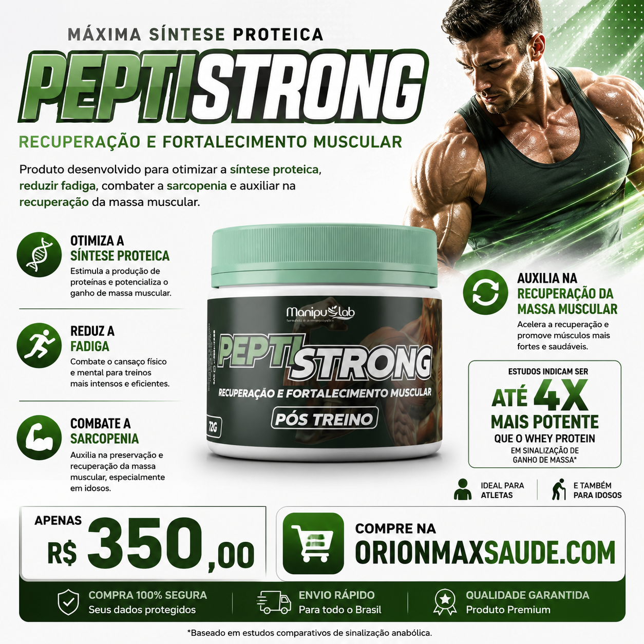 PeptiStrong — Recuperação e Fortalecimento Muscular | Manipulab