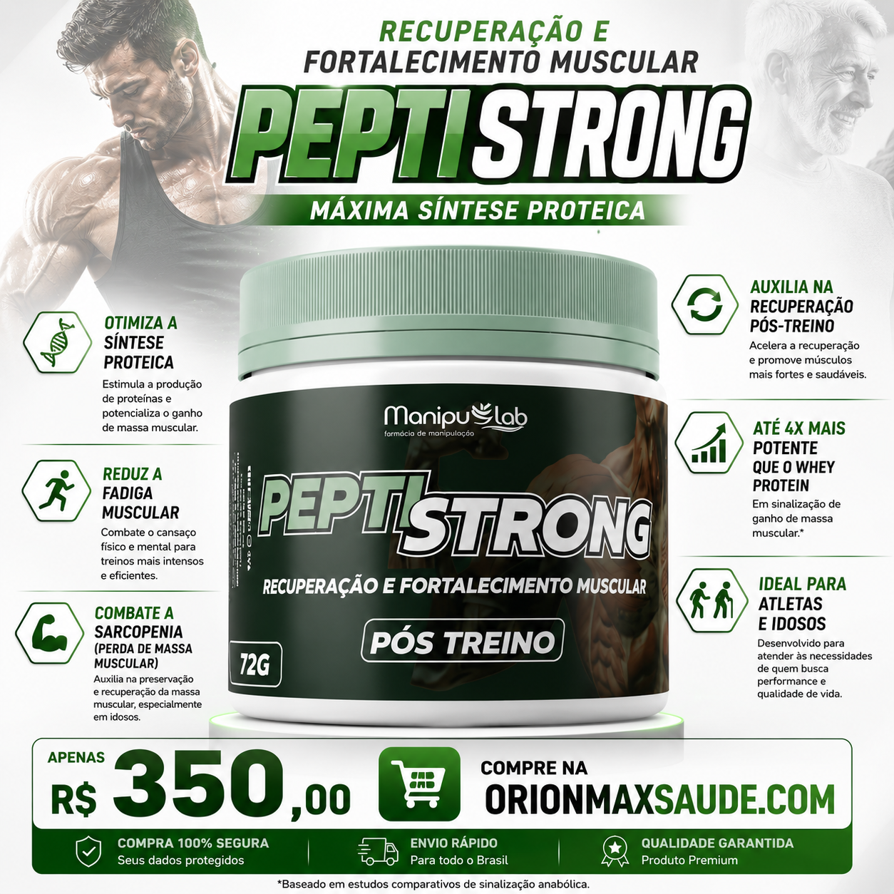 PeptiStrong — Recuperação e Fortalecimento Muscular | Manipulab