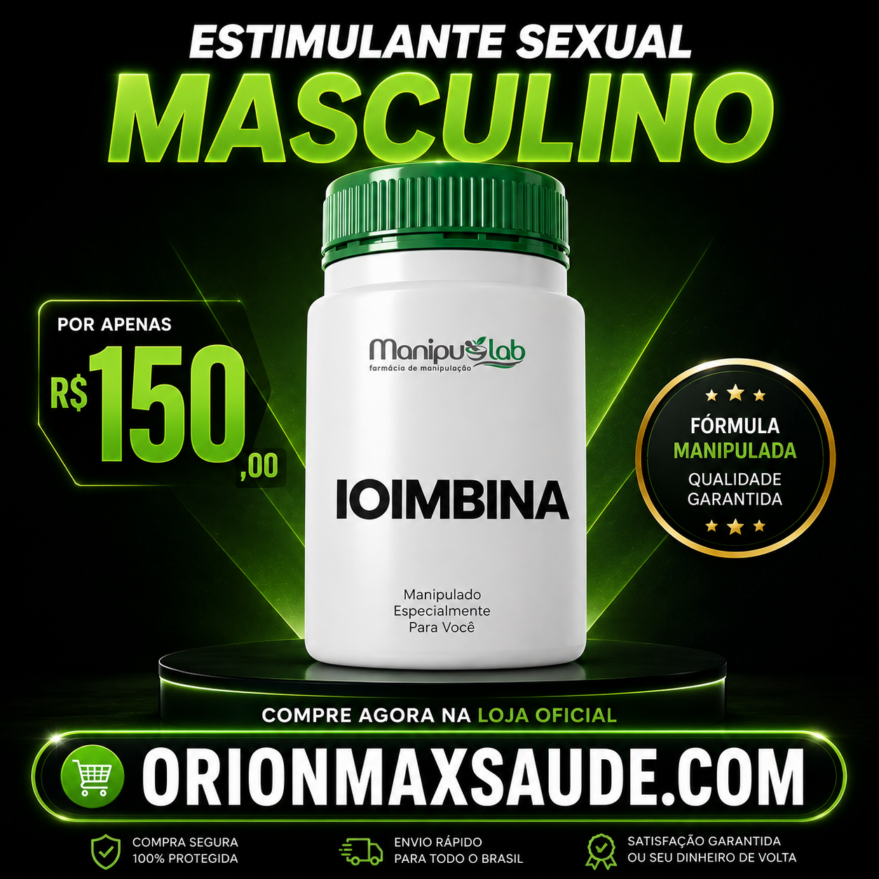 Ioimbina 15mg — Estimulante Sexual Masculino | Manipulab