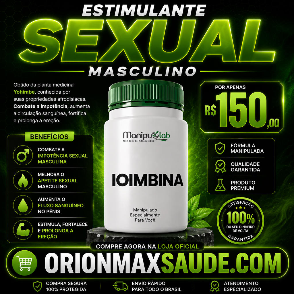 Ioimbina 15mg — Estimulante Sexual Masculino | Manipulab