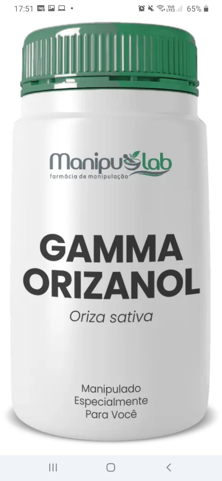 Gamma Orizanol 300mg — Testosterona, Massa Muscular e Performance | Manipulab