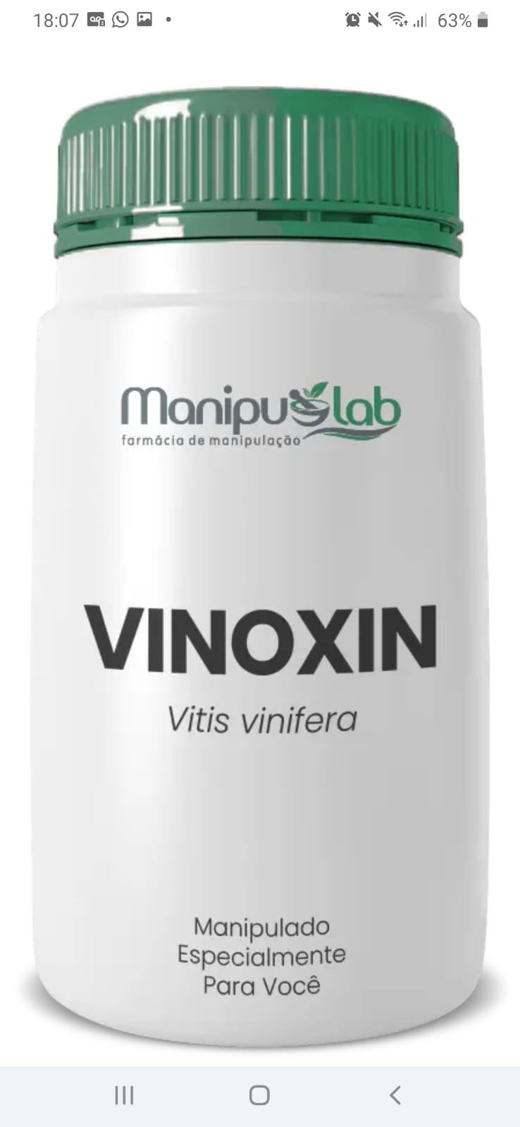 Vinoxin 250mg — Antioxidante, Circulação e Performance | Manipulab