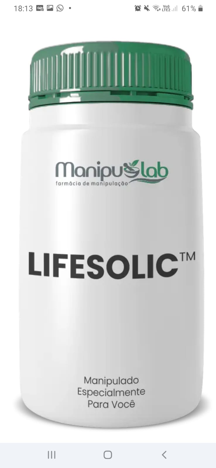 Lifesolic™ 300mg — Massa Muscular, Emagrecimento e Colesterol | Manipulab