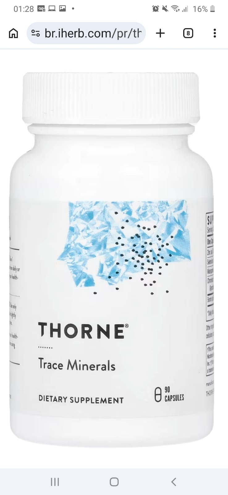 Thorne Trace Minerals – 90 Cápsulas