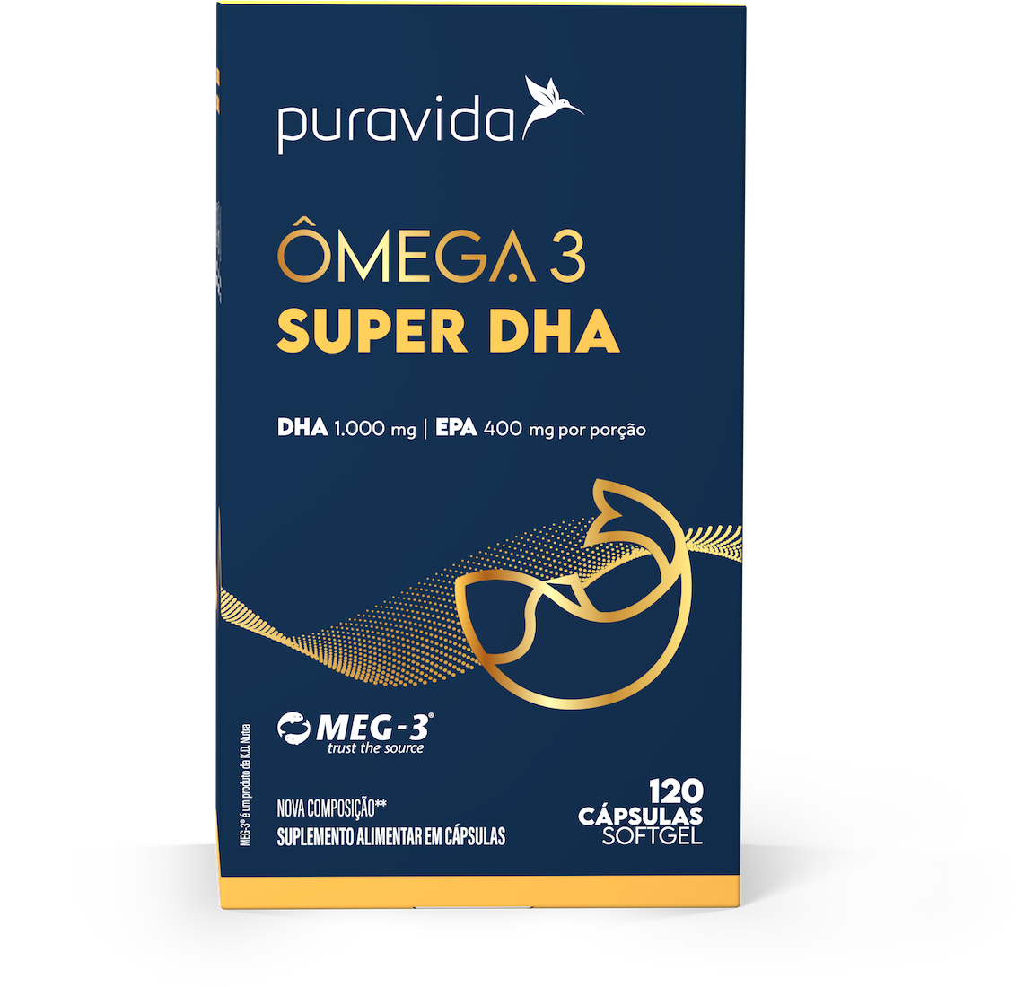 Ômega 3 Super DHA – DHA 1.000mg + EPA 400mg | Puravida