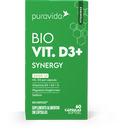Bio Vit. D3+ Synergy – 2000 UI Vitamina D3 + K2 + A + Magnésio + Selênio | Puravida 60 Cápsulas