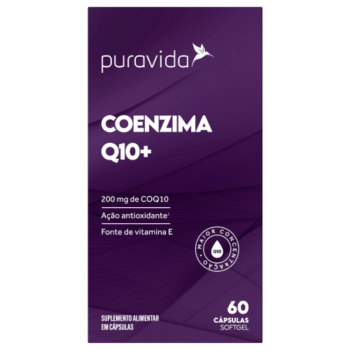 Coenzima Q10+ – 200mg COQ10 + Vitamina E | Puravida 60 Cápsulas